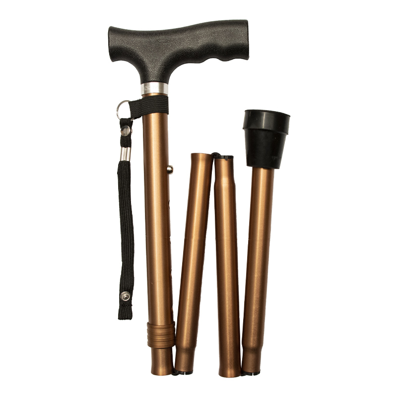 Bronze Adjustable Folding Walking Stick WalkingSticks.co.uk