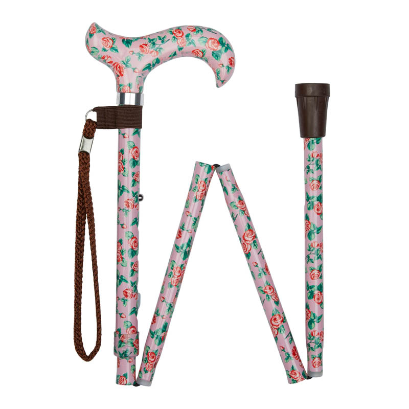 Ziggy Rose Folding Walking Stick - WalkingSticks.co.uk