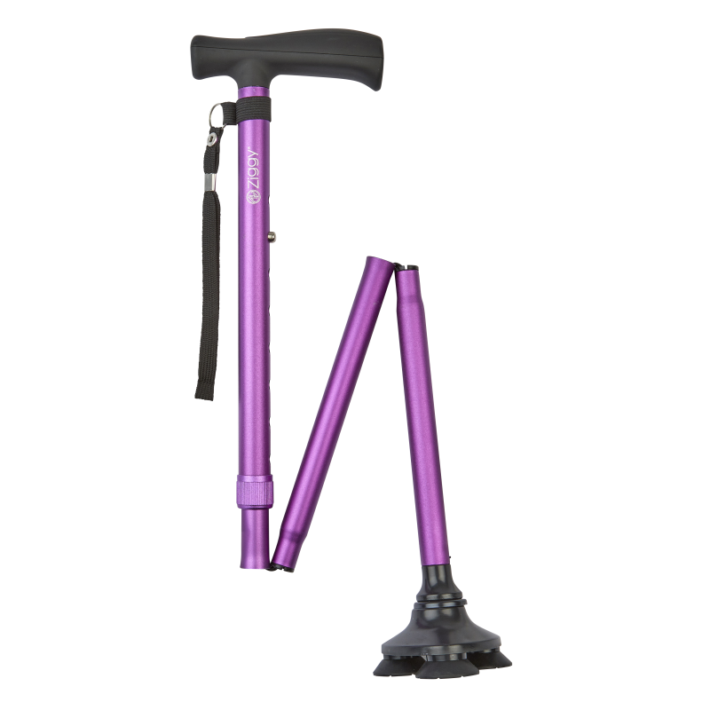 Ziggy Tribase Folding Walking Stick (Purple)