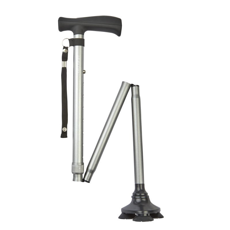 Ziggy Tribase Folding Walking Stick (Silver)