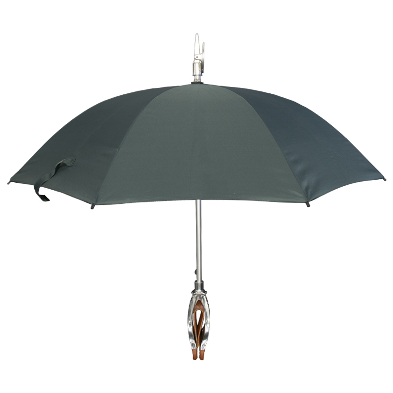 Green Walking Stick Umbrella with Leather Seat Handle