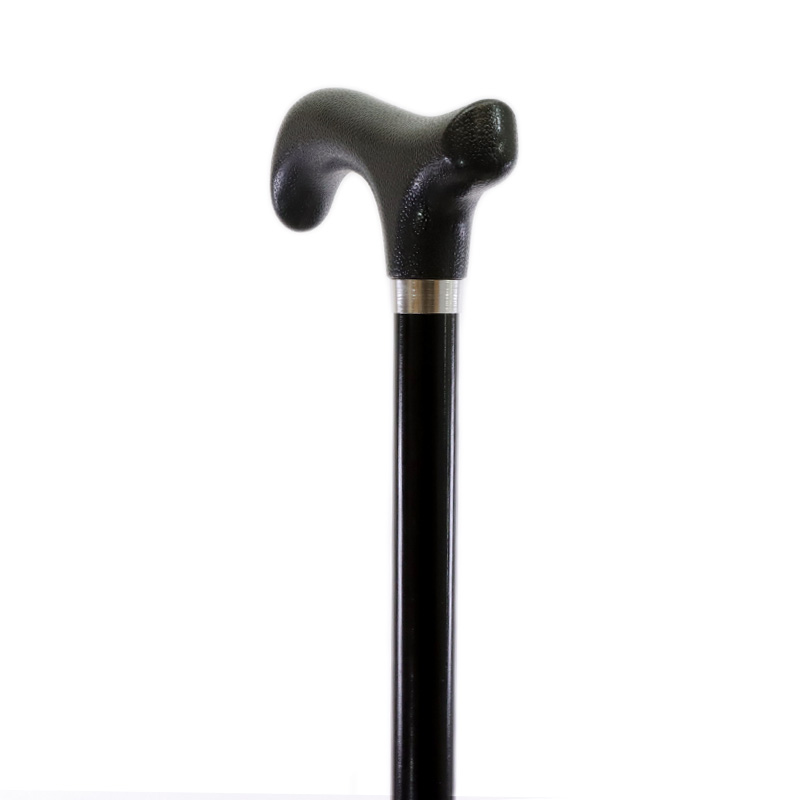 Height-Adjustable Mini Folding Black Derby Handle Walking Stick