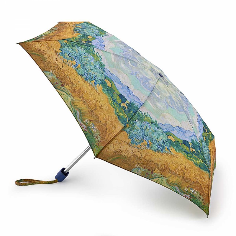 Fulton Tiny 2 National Gallery Foldable Umbrella (A Wheatfield, with Cypresses by Van Gogh)
