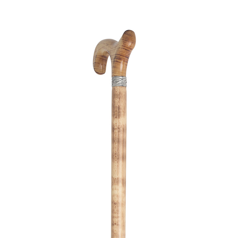 Natural Beech Derby Handle Dress Walking Stick with Celtic Collar