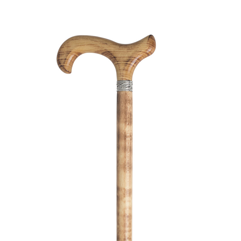 Natural Beech Derby Handle Dress Walking Stick with Celtic Collar