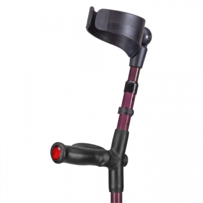 Ossenberg Closed-Cuff Comfort-Grip Double-Adjustable Aubergine Crutch (Left Hand)