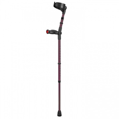 Ossenberg Closed-Cuff Comfort-Grip Double-Adjustable Aubergine Crutch (Left Hand)