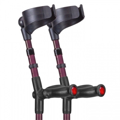 Ossenberg Closed-Cuff Comfort-Grip Double-Adjustable Aubergine Crutches (Pair)