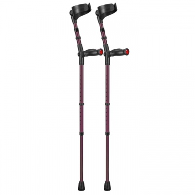 Ossenberg Closed-Cuff Comfort-Grip Double-Adjustable Aubergine Crutches (Pair)