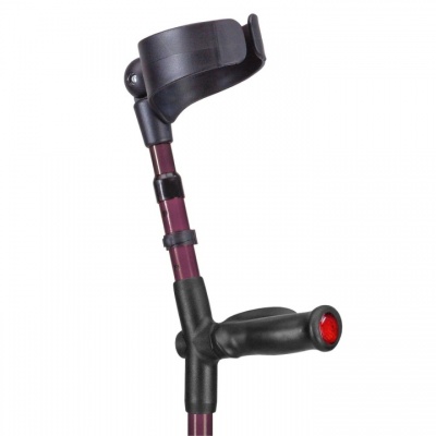 Ossenberg Closed-Cuff Comfort-Grip Double-Adjustable Aubergine Crutch (Right Hand)