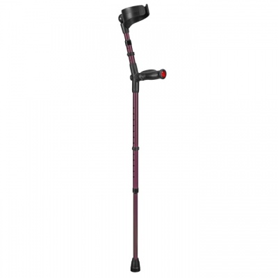 Ossenberg Closed-Cuff Comfort-Grip Double-Adjustable Aubergine Crutch (Right Hand)