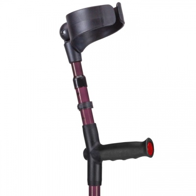 Ossenberg Closed-Cuff Soft-Grip Double-Adjustable Aubergine Crutch
