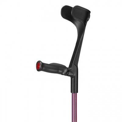 Ossenberg Open-Cuff Comfort-Grip Adjustable Aubergine Crutch (Left Hand)