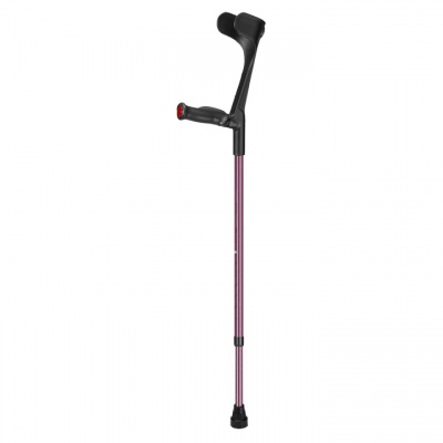 Ossenberg Open-Cuff Comfort-Grip Adjustable Aubergine Crutch (Left Hand)