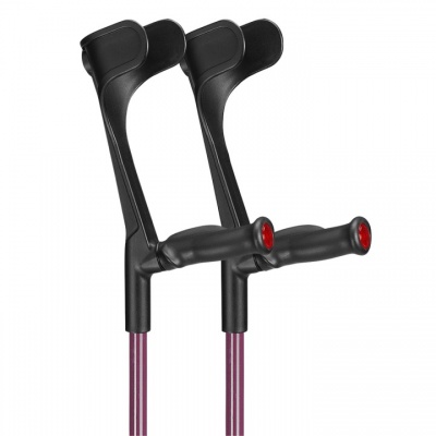 Ossenberg Open-Cuff Comfort-Grip Adjustable Aubergine Crutches (Pair)