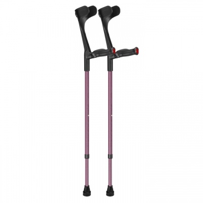 Ossenberg Open-Cuff Comfort-Grip Adjustable Aubergine Crutches (Pair)