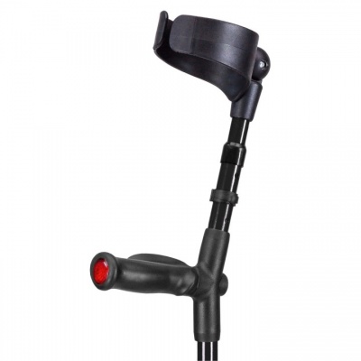 Ossenberg Closed-Cuff Comfort-Grip Double-Adjustable Black Crutch (Left Hand)