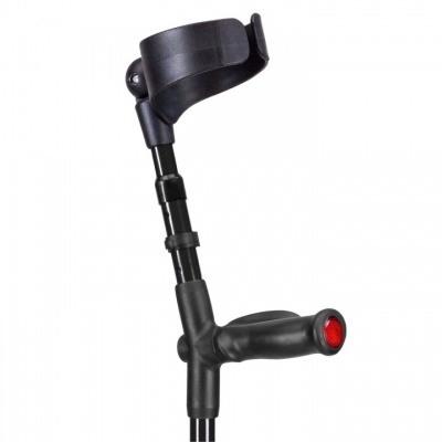 Ossenberg Closed-Cuff Comfort-Grip Double-Adjustable Black Crutch (Right Hand)