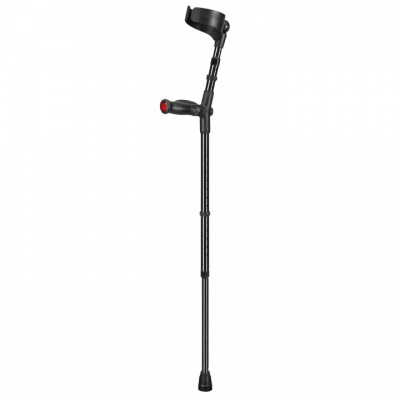 Ossenberg Closed-Cuff Comfort-Grip Double-Adjustable Black Crutch (Right Hand)