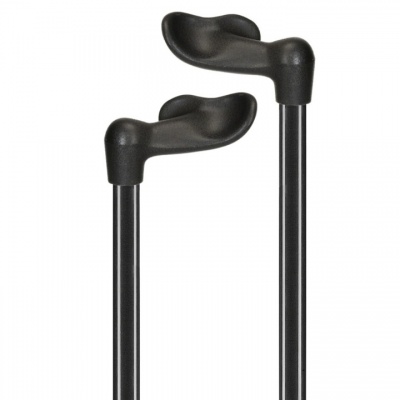 Ossenberg Comfort-Grip Fischer Handle Adjustable Black Walking Sticks (Pair)