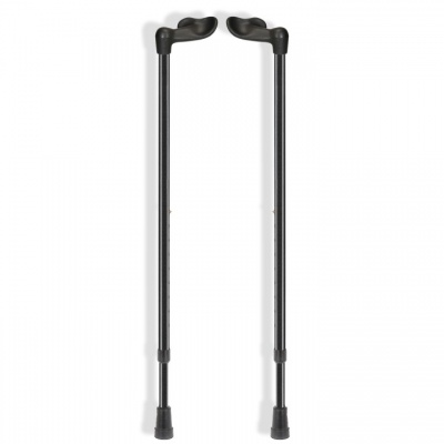 Ossenberg Comfort-Grip Fischer Handle Adjustable Black Walking Sticks (Pair)