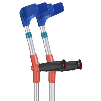 Ossenberg Open-Cuff  Soft-Grip Double-Adjustable Black Junior Crutches (Pair)