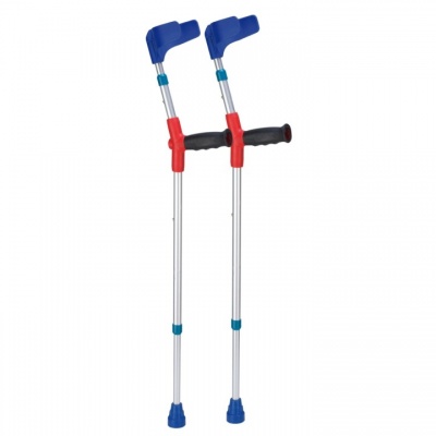 Ossenberg Open-Cuff  Soft-Grip Double-Adjustable Black Junior Crutches (Pair)