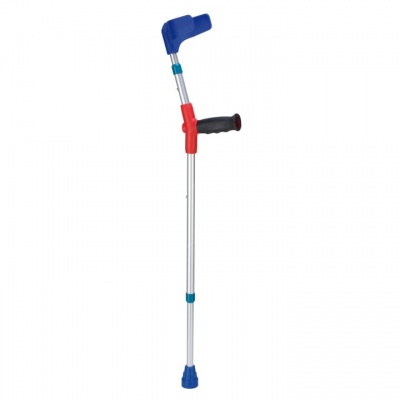 Ossenberg Open-Cuff  Soft-Grip Double-Adjustable Black Junior Crutch