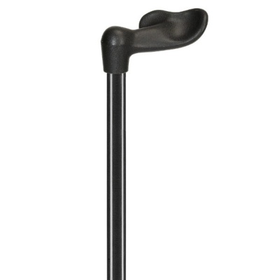 Ossenberg Comfort-Grip Fischer Handle Adjustable Black Walking Stick (Left Hand)
