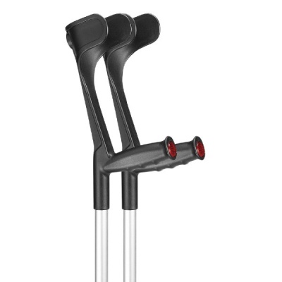 Ossenberg Open-Cuff Adjustable Black Crutches (Pair)