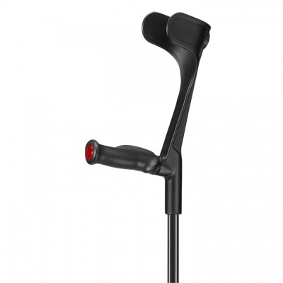 Ossenberg Open-Cuff Comfort-Grip Adjustable Black Crutch (Left Hand)