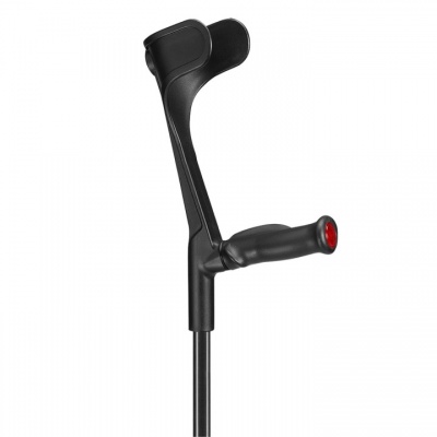 Ossenberg Open-Cuff Comfort-Grip Adjustable Black Crutch (Right Hand)
