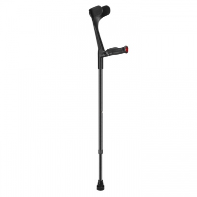 Ossenberg Open-Cuff Comfort-Grip Adjustable Black Crutch (Right Hand)