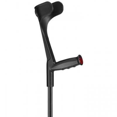 Ossenberg Open-Cuff Soft-Grip Adjustable Black Crutch