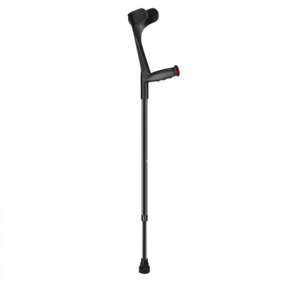 Ossenberg Open-Cuff Soft-Grip Adjustable Black Crutch