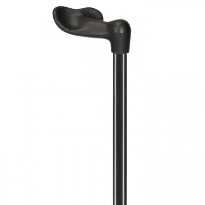 Ossenberg Comfort-Grip Fischer Handle Adjustable Black Walking Stick (Right Hand)
