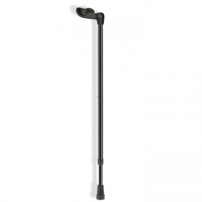 Ossenberg Comfort-Grip Fischer Handle Adjustable Black Walking Stick (Right Hand)