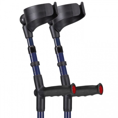 Ossenberg Closed-Cuff Soft-Grip Double-Adjustable Blue Crutches (Pair)