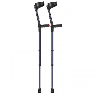Ossenberg Closed-Cuff Soft-Grip Double-Adjustable Blue Crutches (Pair)