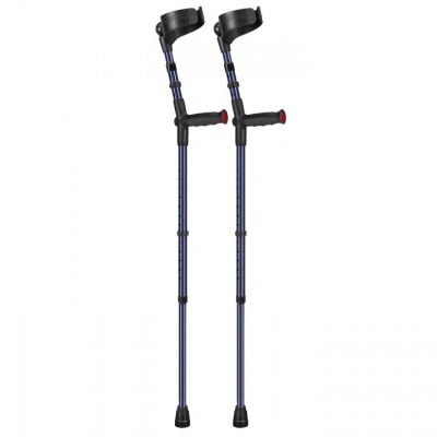 Ossenberg Closed-Cuff Soft-Grip Double-Adjustable Blue Crutches (Pair)