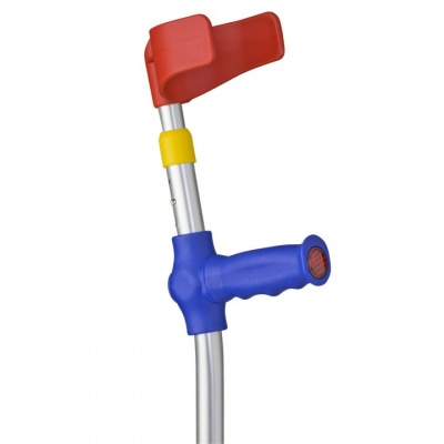 Ossenberg Open-Cuff  Soft-Grip Double-Adjustable Blue Children's Crutch