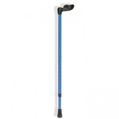 Ossenberg Comfort-Grip Fischer Handle Adjustable Blue Walking Stick (Left Hand)