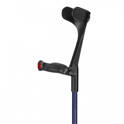 Ossenberg Open-Cuff Comfort-Grip Adjustable Blue Crutch (Left Hand)