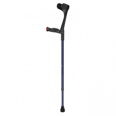 Ossenberg Open-Cuff Comfort-Grip Adjustable Blue Crutch (Left Hand)