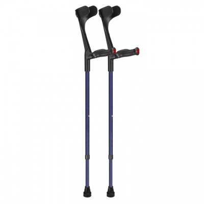 Ossenberg Open-Cuff Comfort-Grip Adjustable Blue Crutches (Pair)