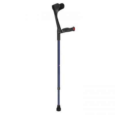 Ossenberg Open-Cuff Comfort-Grip Adjustable Blue Crutch (Right Hand)