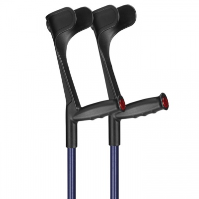 Ossenberg Open-Cuff Soft-Grip Adjustable Blue Crutches (Pair)