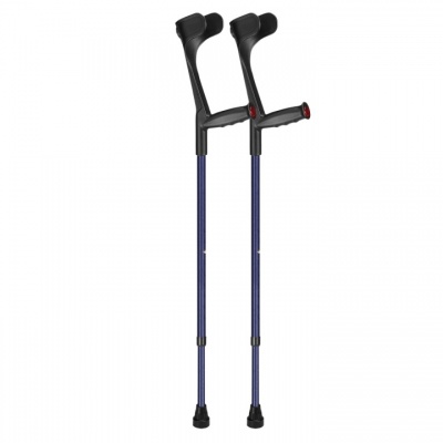 Ossenberg Open-Cuff Soft-Grip Adjustable Blue Crutches (Pair)