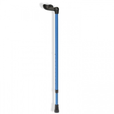 Ossenberg Comfort-Grip Fischer Handle Adjustable Blue Walking Stick (Right Hand)