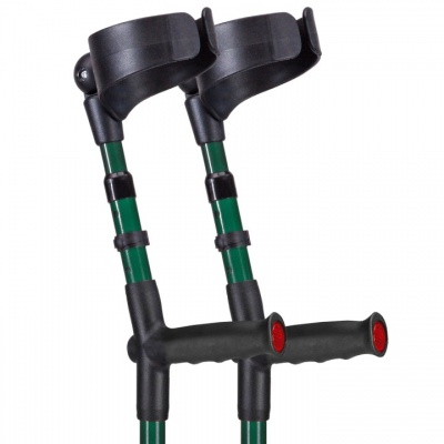 Ossenberg Closed-Cuff Soft-Grip Double-Adjustable British Racing Green Crutches (Pair)